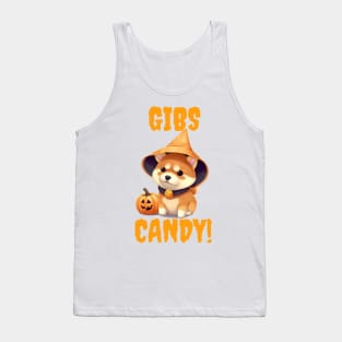 Shiba Inu Gibs Candy Halloween Design Tank Top